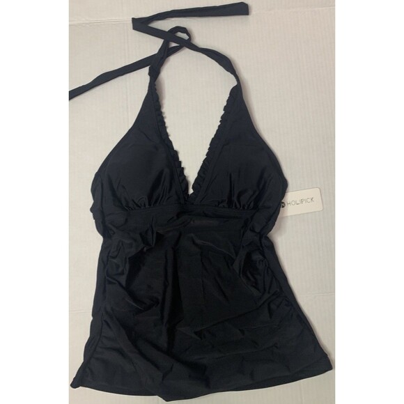 Women's Halter Tankini Bathing Swimsuits Ruffles - Picture 3 of 3